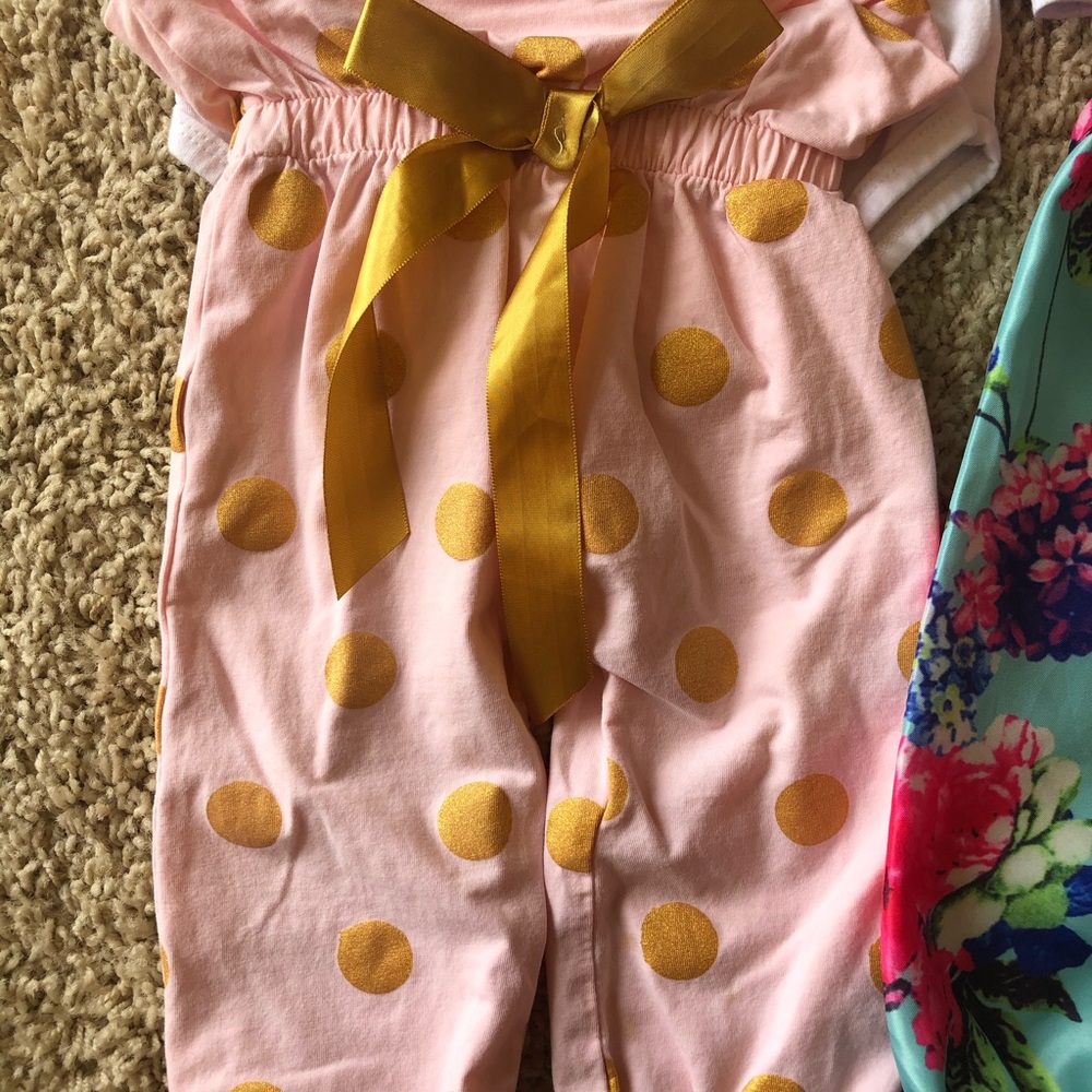 🎊3/$10 Baby Girls 3 Piece Romper Outfits - Picture 5 of 6